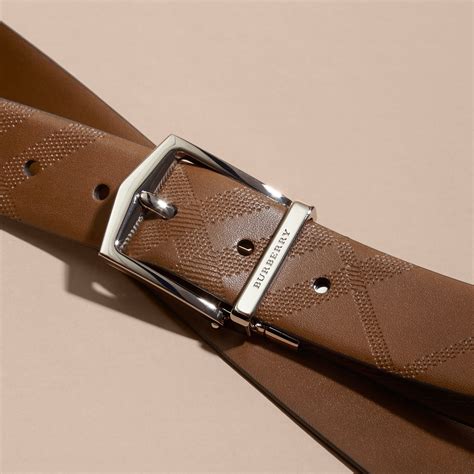 burberry embossed leather belt|Burberry reversible leather belt.